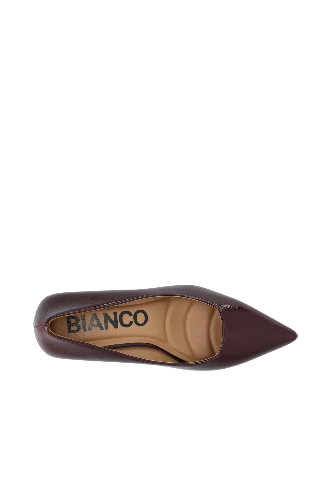 Biamaralyn Court Shoe Faux Leather Burgundy Patent