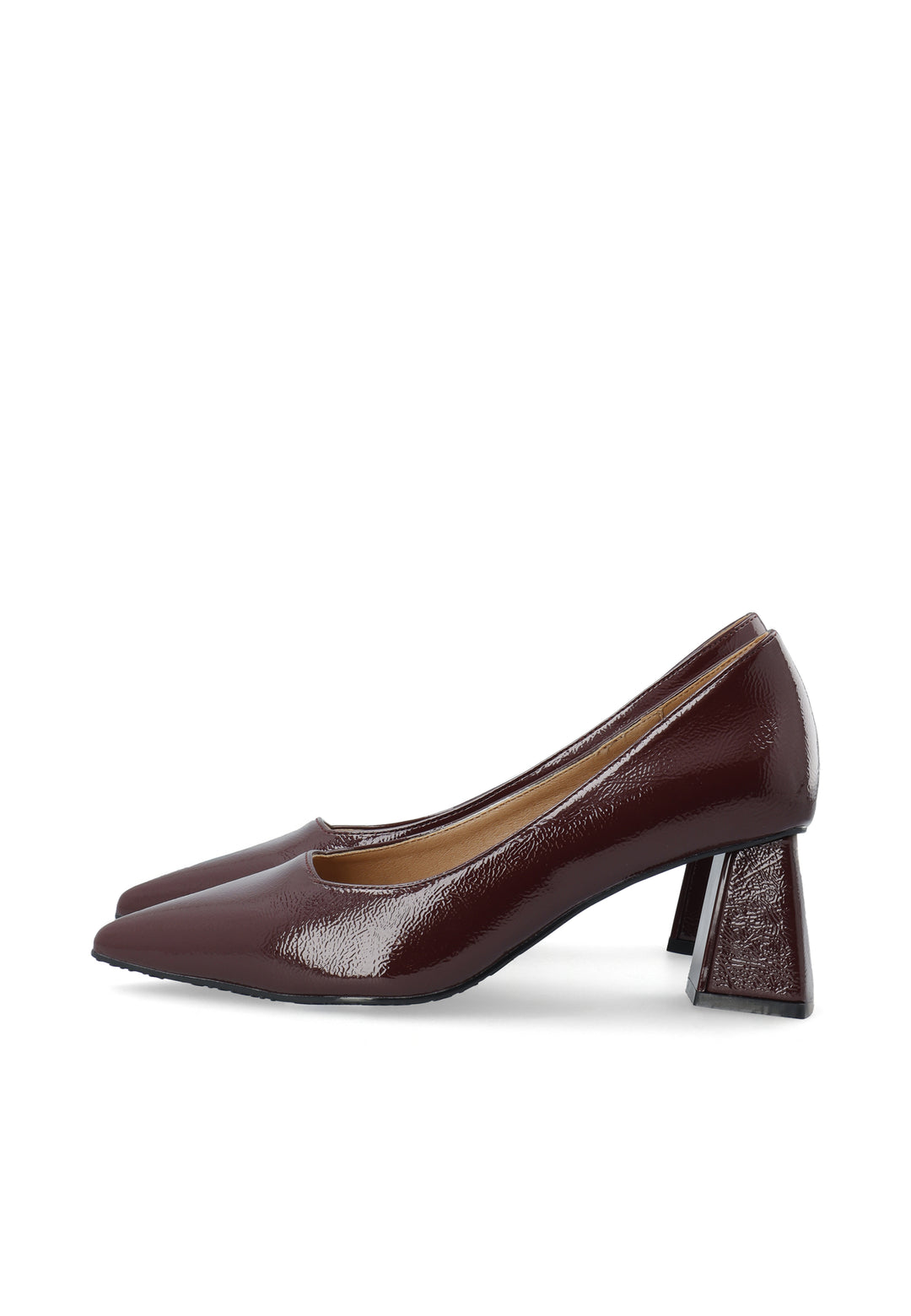 Biamaralyn Court Shoe Faux Leather Burgundy Patent