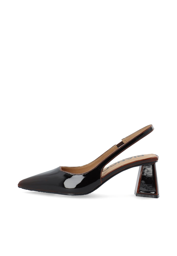 Biamaralyn Slingback Pull Up Patent Brown Pull Up Patent