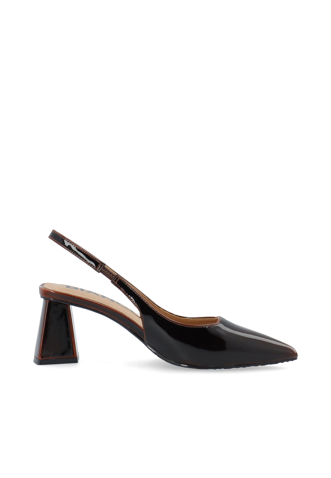 Biamaralyn Slingback Pull Up Patent Brown Pull Up Patent