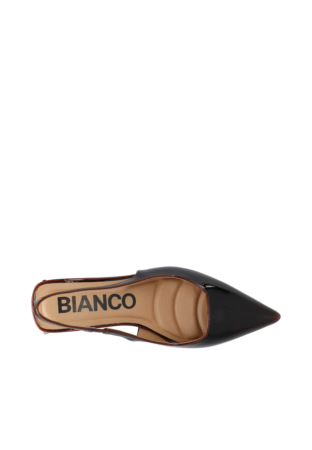 Biamaralyn Slingback Pull Up Patent Brown Pull Up Patent