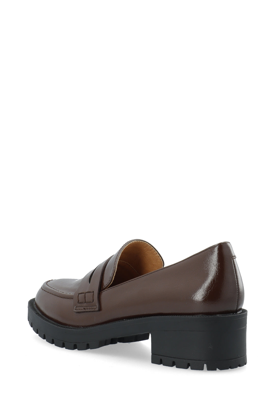Biapearl Simple Penny Loafer Faux Leather Brown Croco Oversize