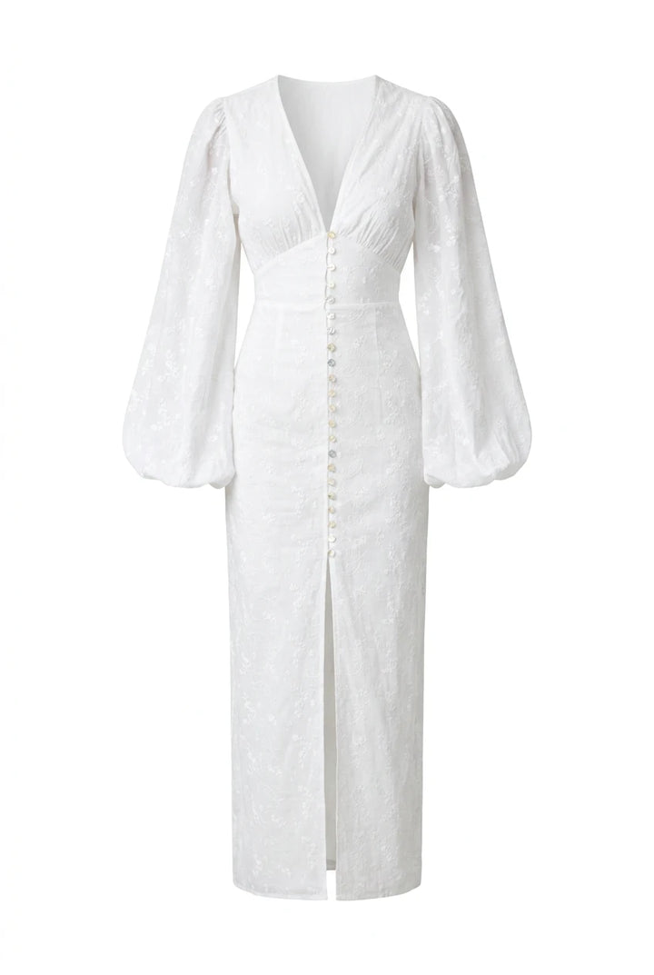 Positano Dress White Embroidery