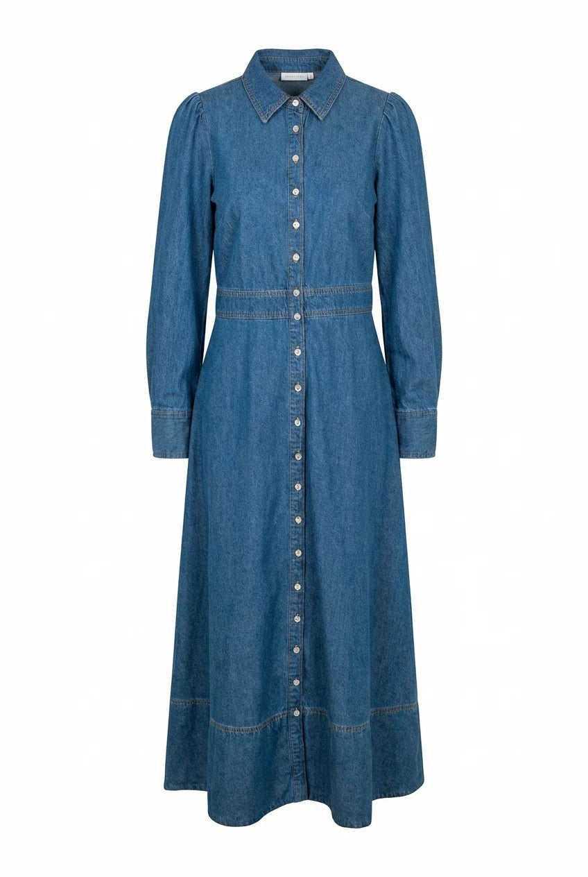 Denim Button-Down Dress French Blue