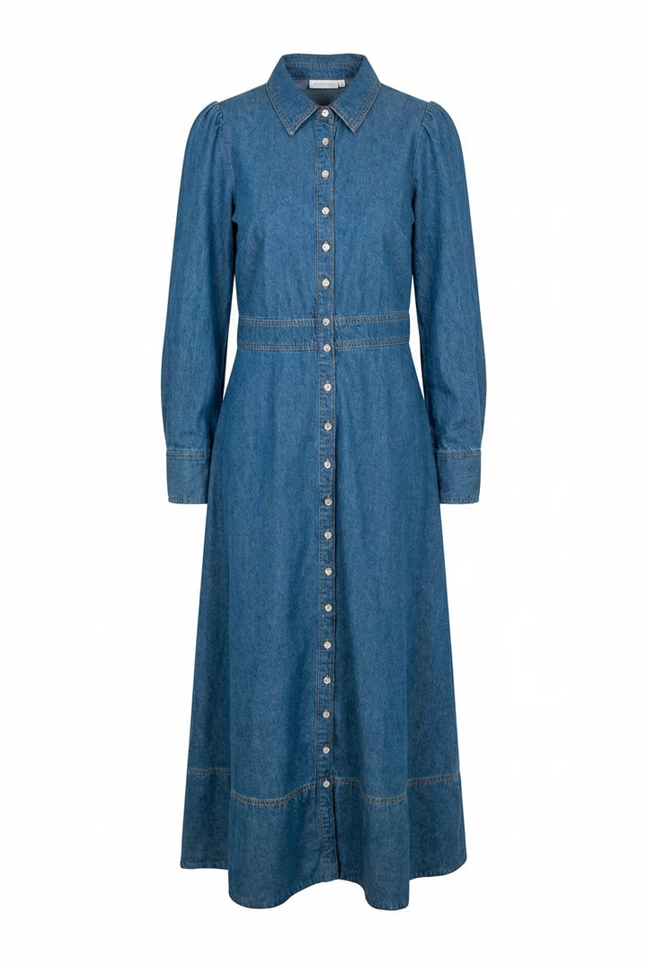 Denim Button-Down Dress French Blue