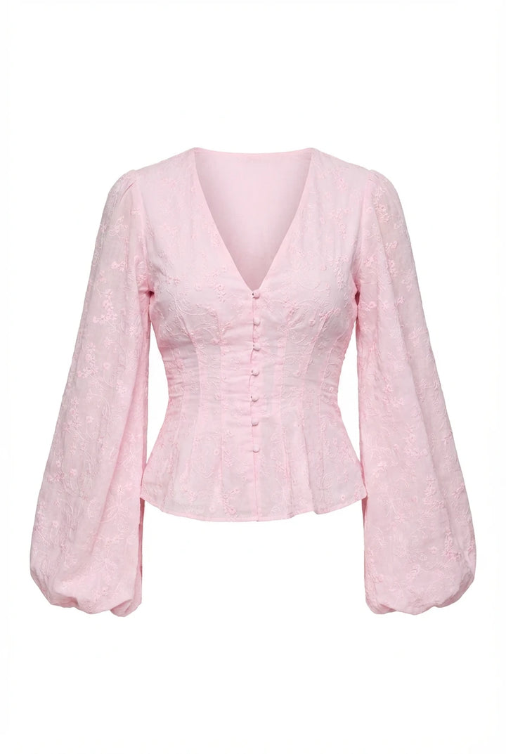 Palena Blouse Pink Embroidery