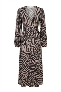 Portofino Maxi Dress Brown Zebra