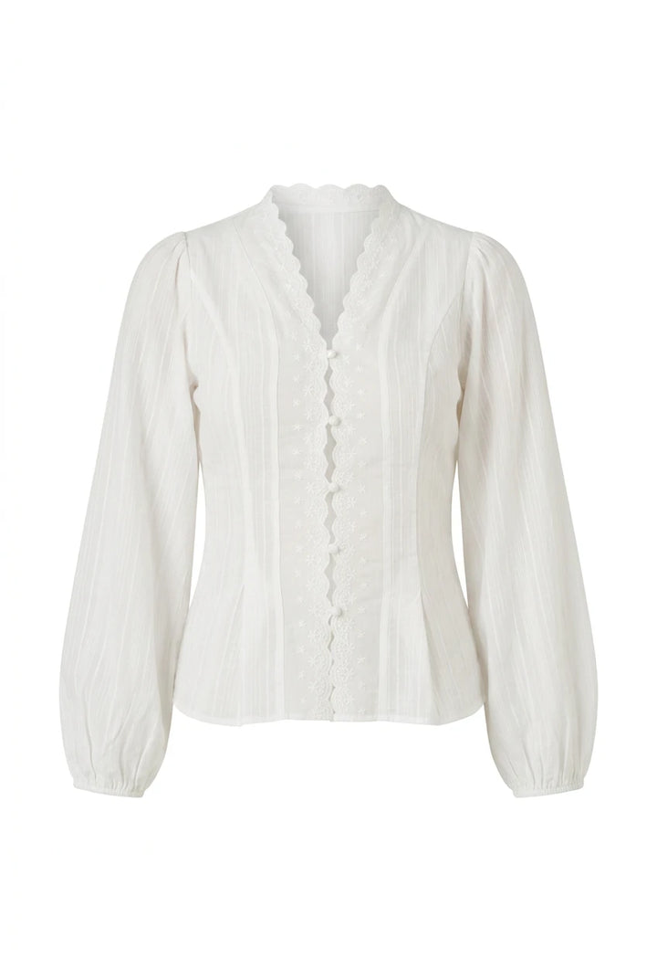Hazel Shirt White Embroidery