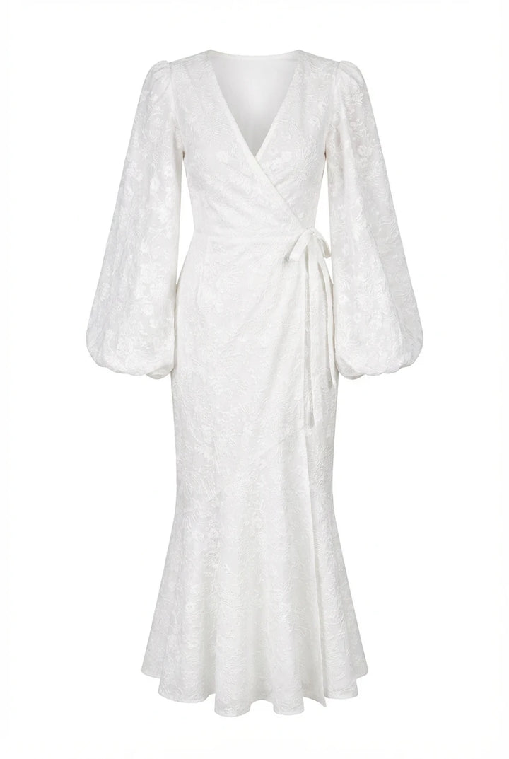 Portofino Maxi Dress White Embroidery
