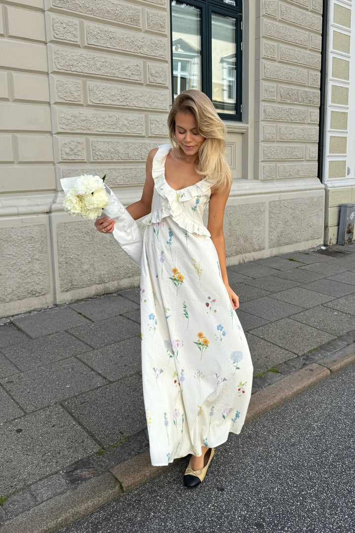 Melba Dress Off White Flower Print