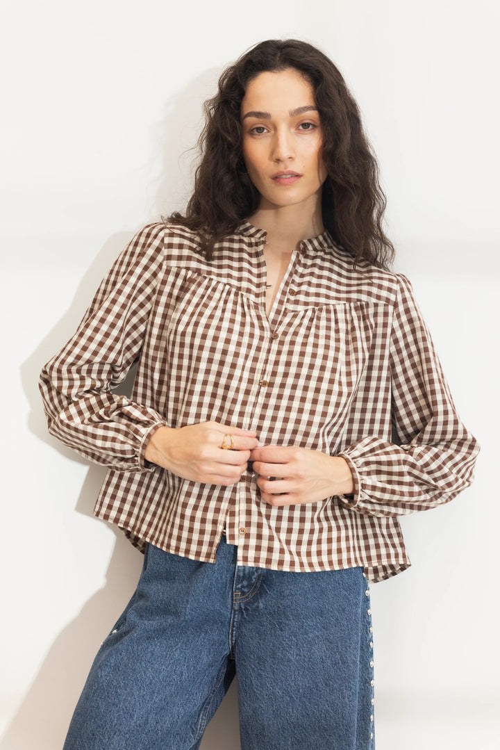 Bellier Blouse Brown Check