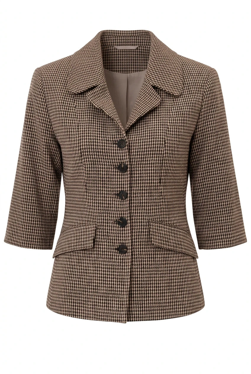 Stine SS Blazer Brown Checks