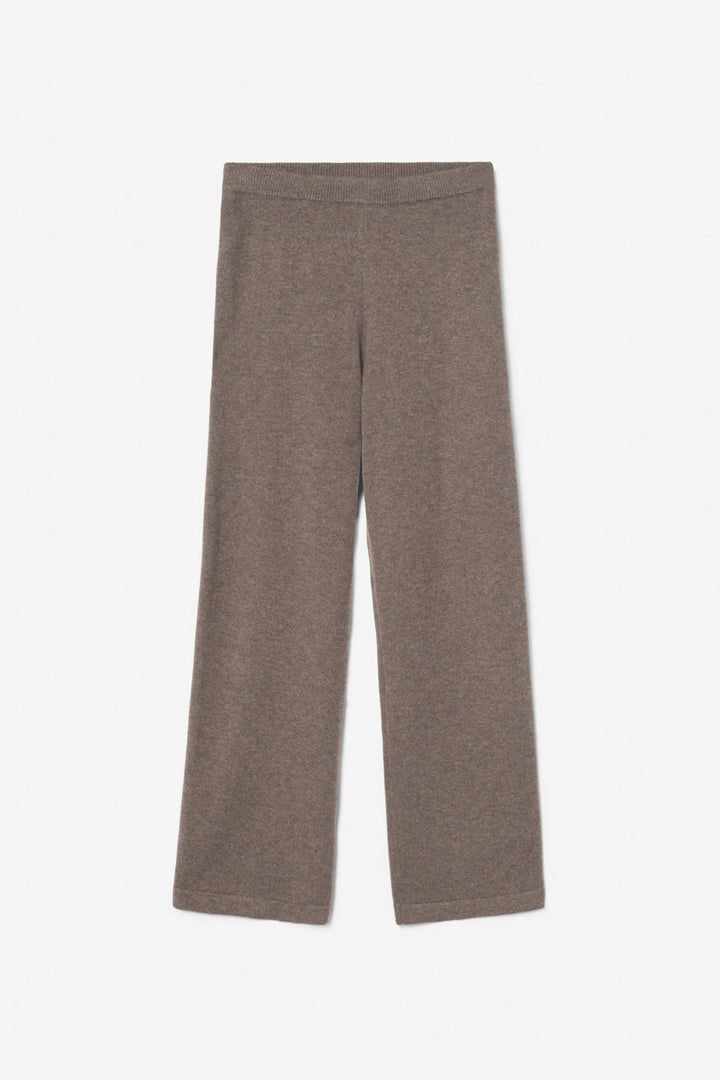 Talia Knit Trouser Dark Taupe Melange