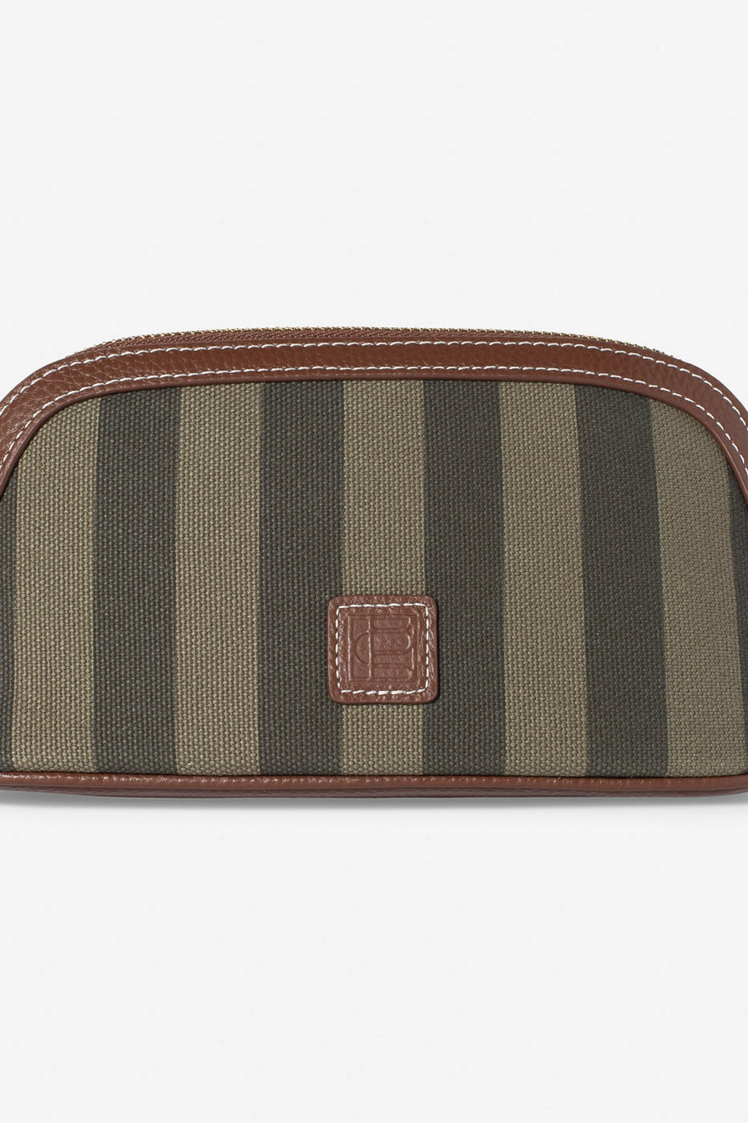 Cosmetic Pouch Small Green Stripe