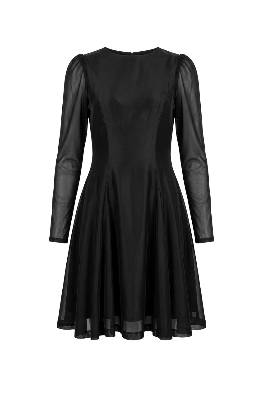 Organza Fitted Dress Black