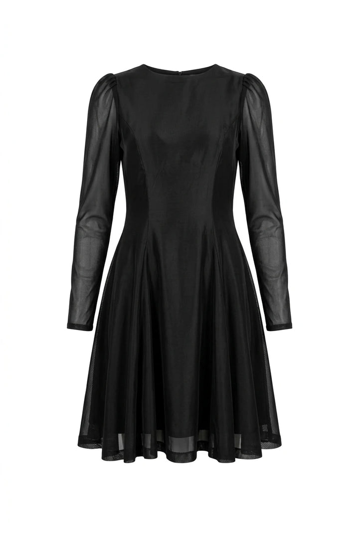 Organza Fitted Dress Black