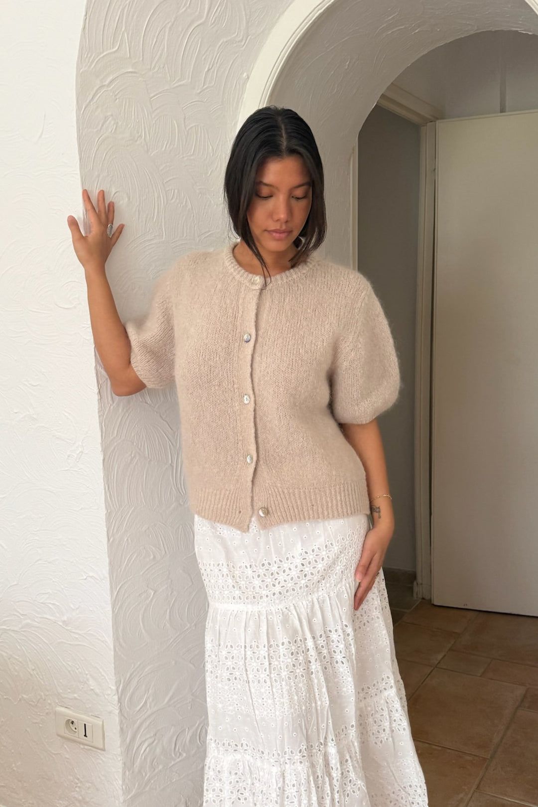Ida Ss Cardigan Beige