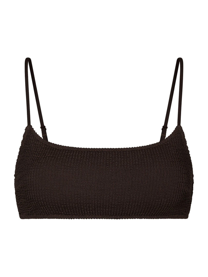 Skin Sand Crepe Swim Top Dark Brown
