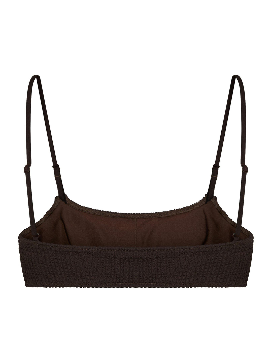 Skin Sand Crepe Swim Top Dark Brown