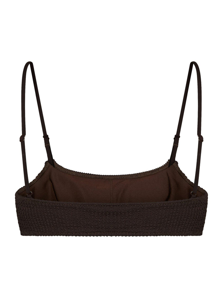 Skin Sand Crepe Swim Top Dark Brown