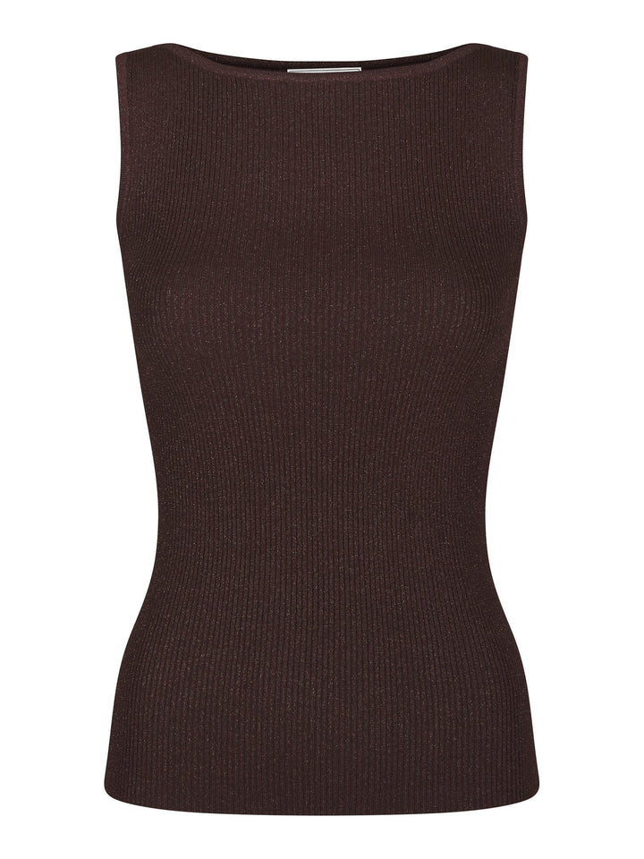 Talia Glitter Knit Top Burgundy