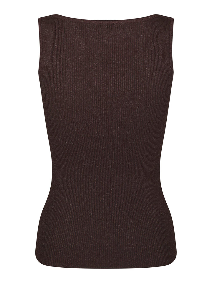 Talia Glitter Knit Top Burgundy
