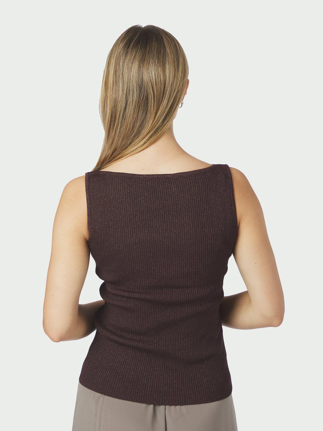 Talia Glitter Knit Top Burgundy