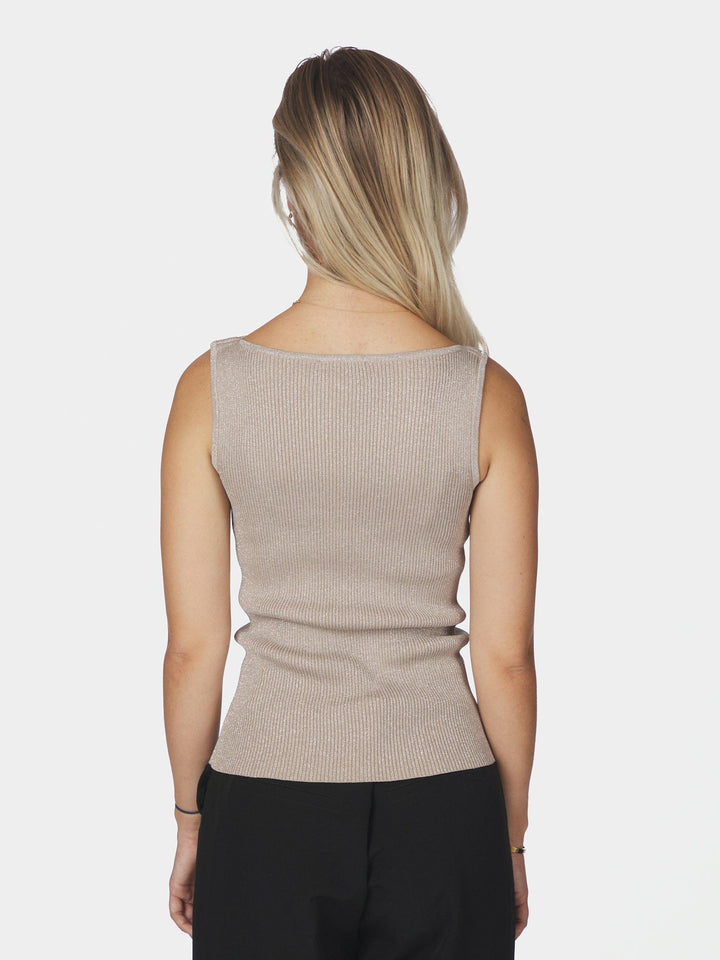 Talia Glitter Knit Top Sand