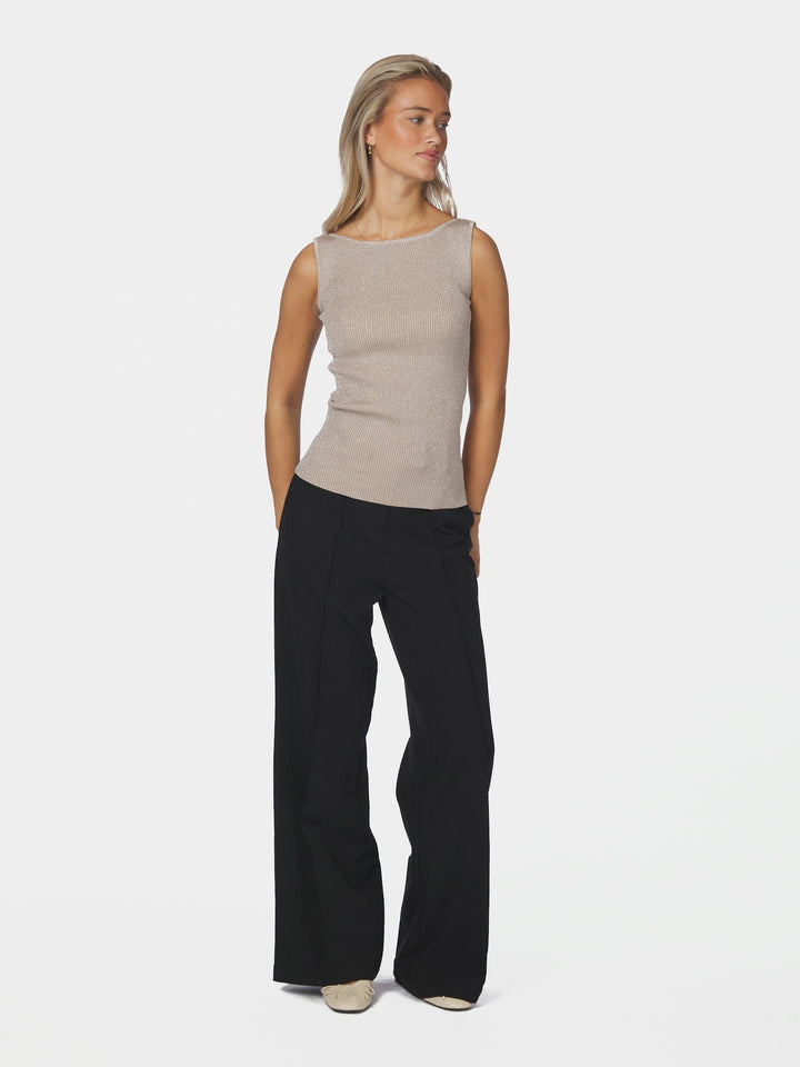 Talia Glitter Knit Top Sand