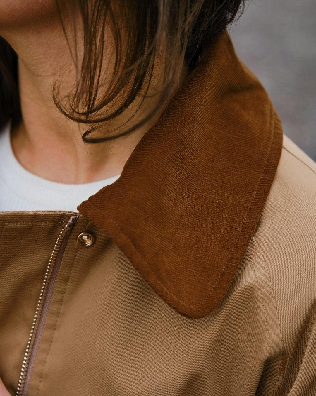 Anastacia Cord Jacket Dark Tan