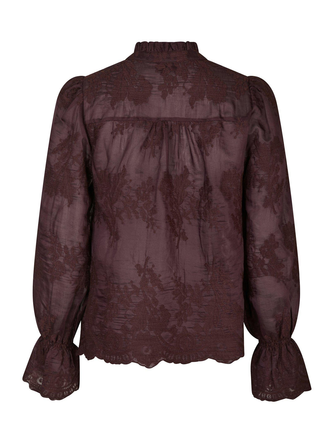 Amara Big Embroidery Blouse Burgundy