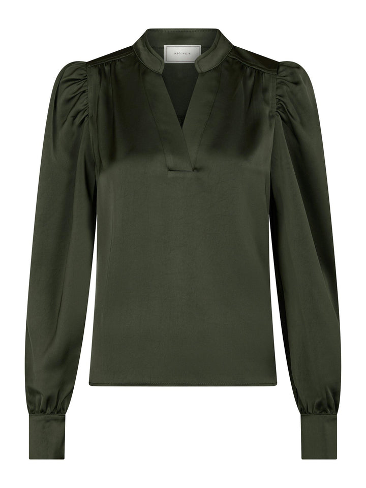 Rosslyn Heavy Sateen Blouse Deep Green