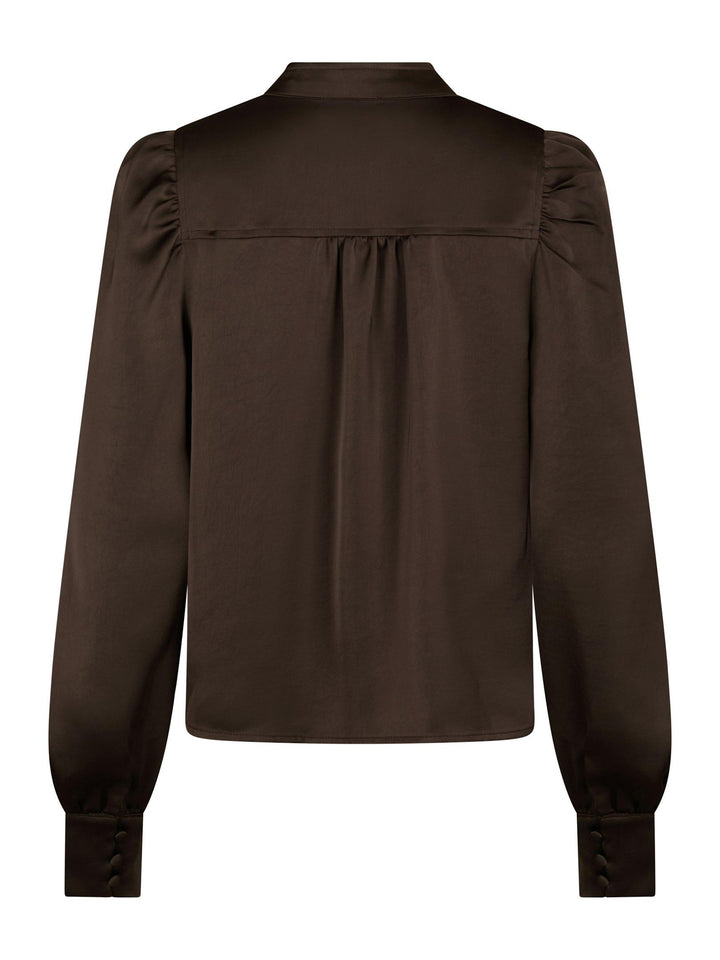 Rosslyn Heavy Sateen Blouse Dark Brown