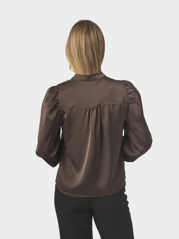 Rosslyn Heavy Sateen Blouse Dark Brown