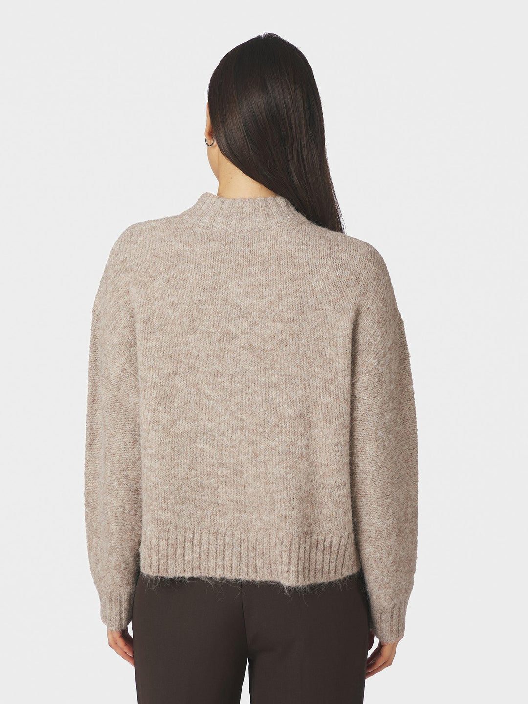 Taura Fluffy Knit Cardigan Beige Melange
