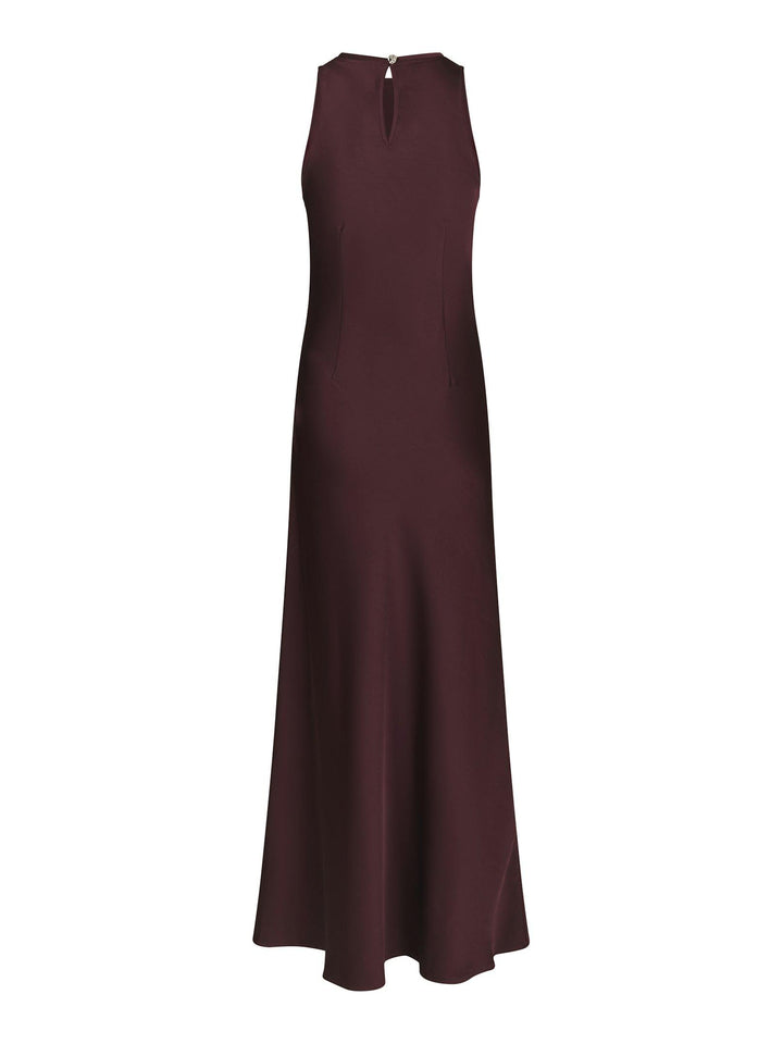 Celinie Heavy Sateen Dress Burgundy
