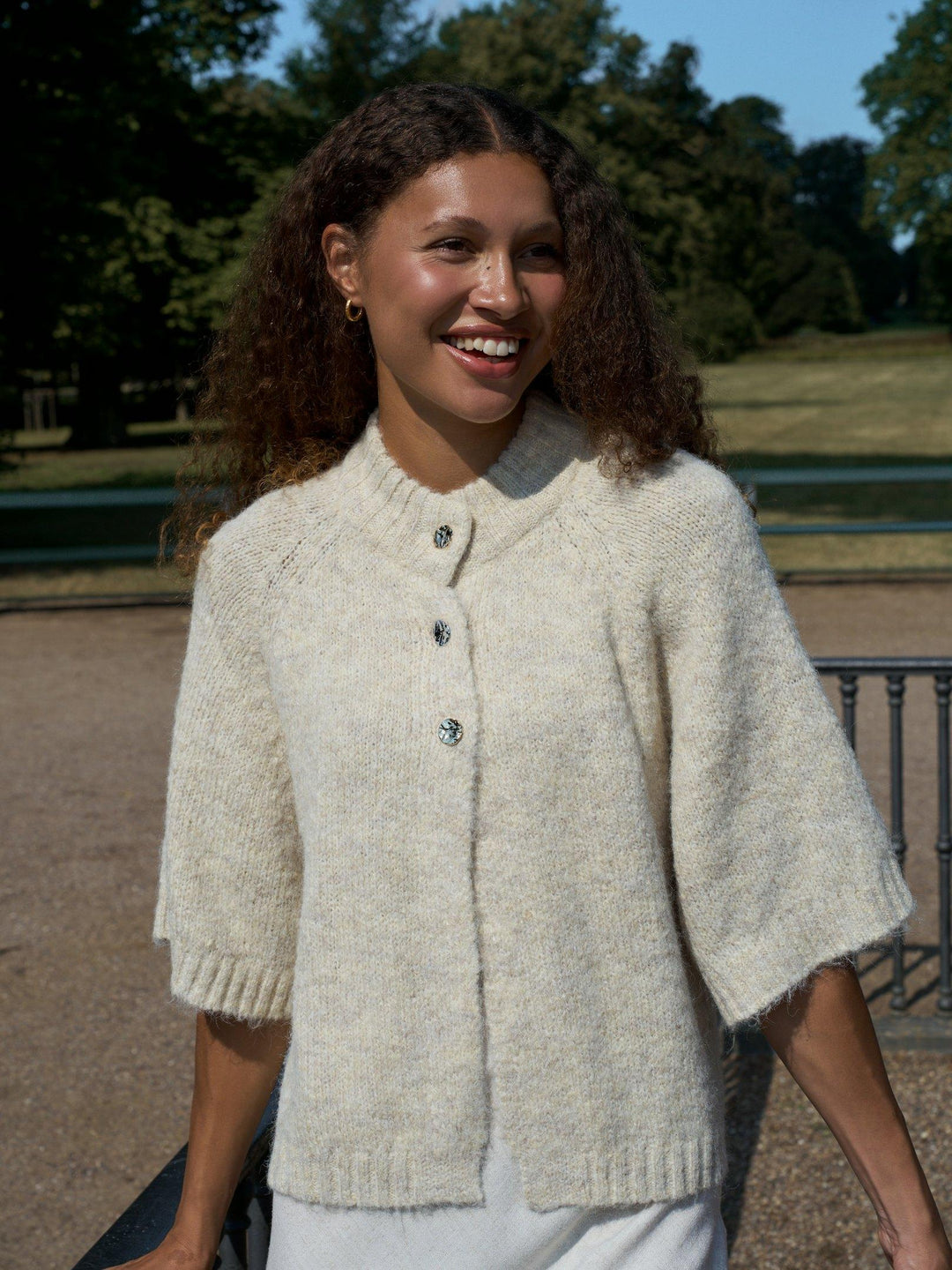 Benuta Fluffy Knit Cardigan Ivory