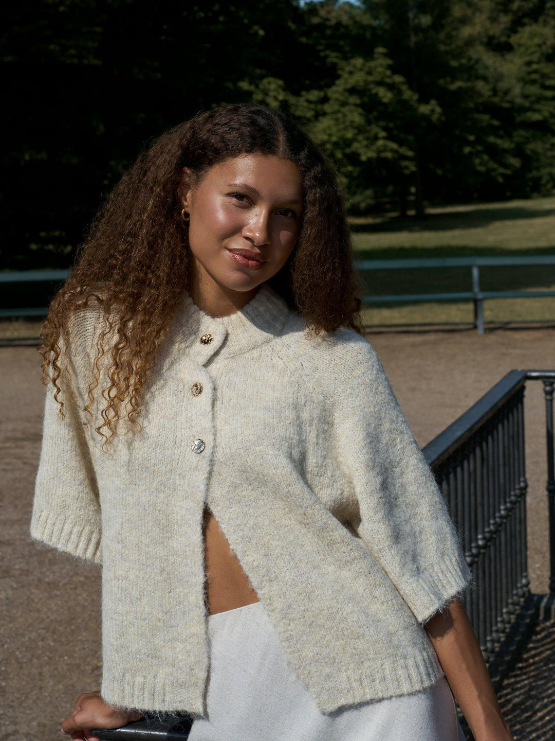Benuta Fluffy Knit Cardigan Ivory