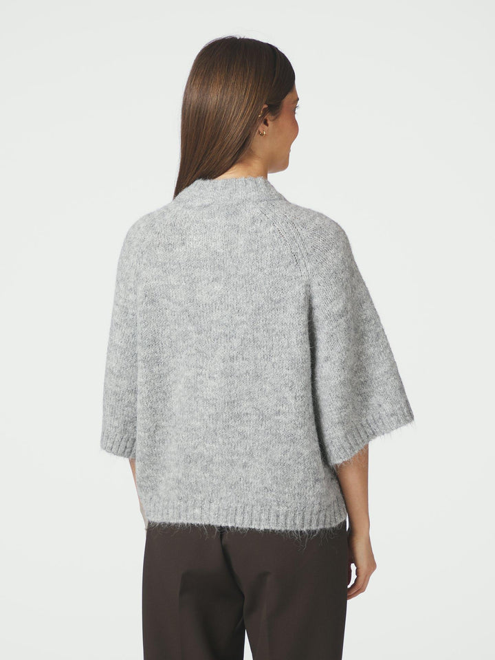 Benuta Fluffy Knit Cardigan Grey Melange