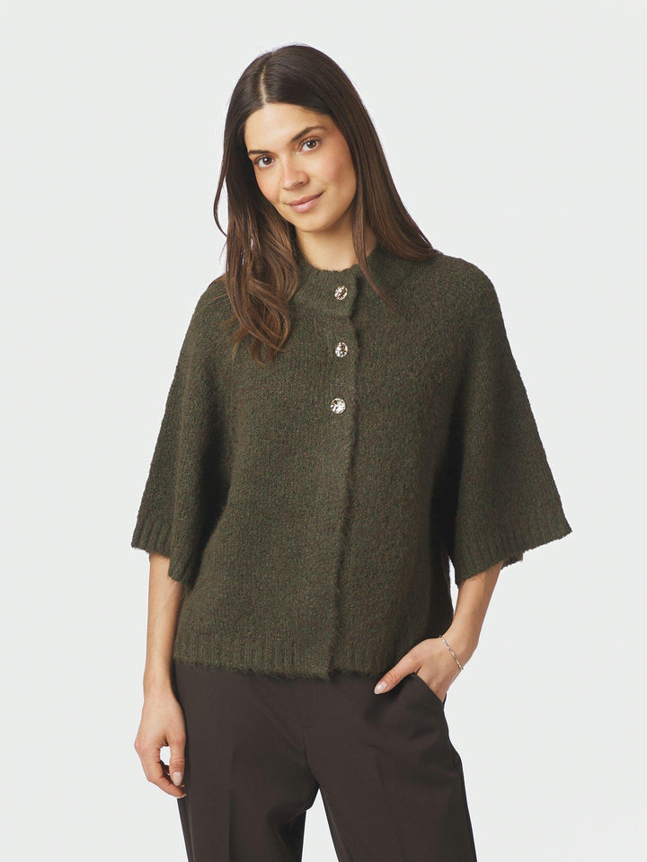 Benuta Fluffy Knit Cardigan Army