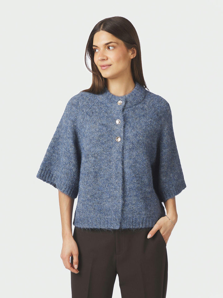 Benuta Fluffy Knit Cardigan Smoke Blue