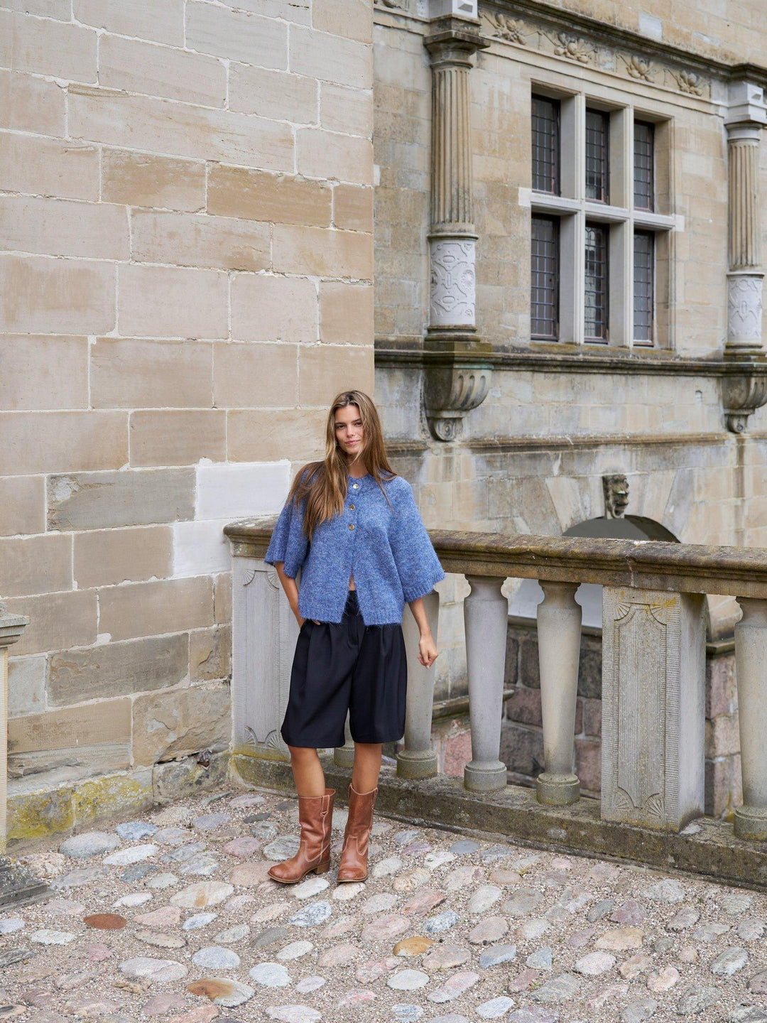 Benuta Fluffy Knit Cardigan Smoke Blue