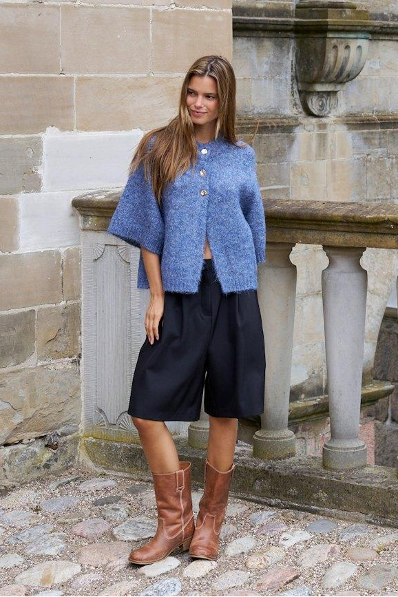 Benuta Fluffy Knit Cardigan Smoke Blue