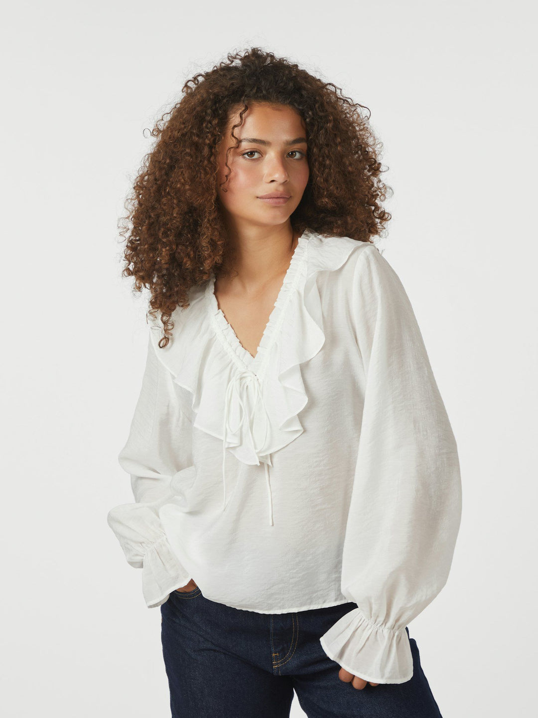 Aminea Ruffle Blouse White