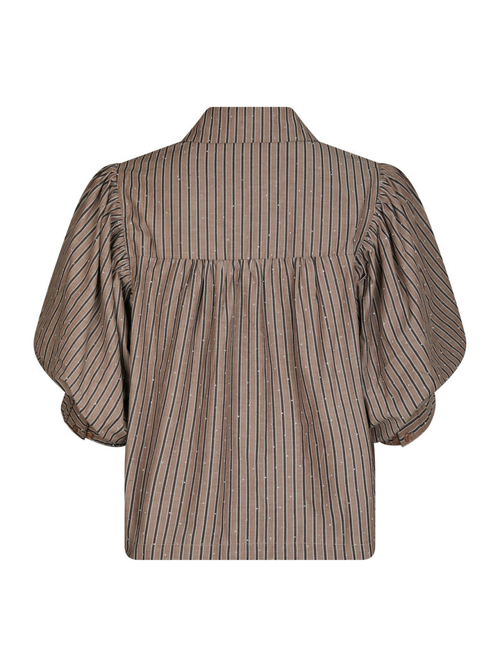 Etta Soft Stripe Stone Shirt Brown