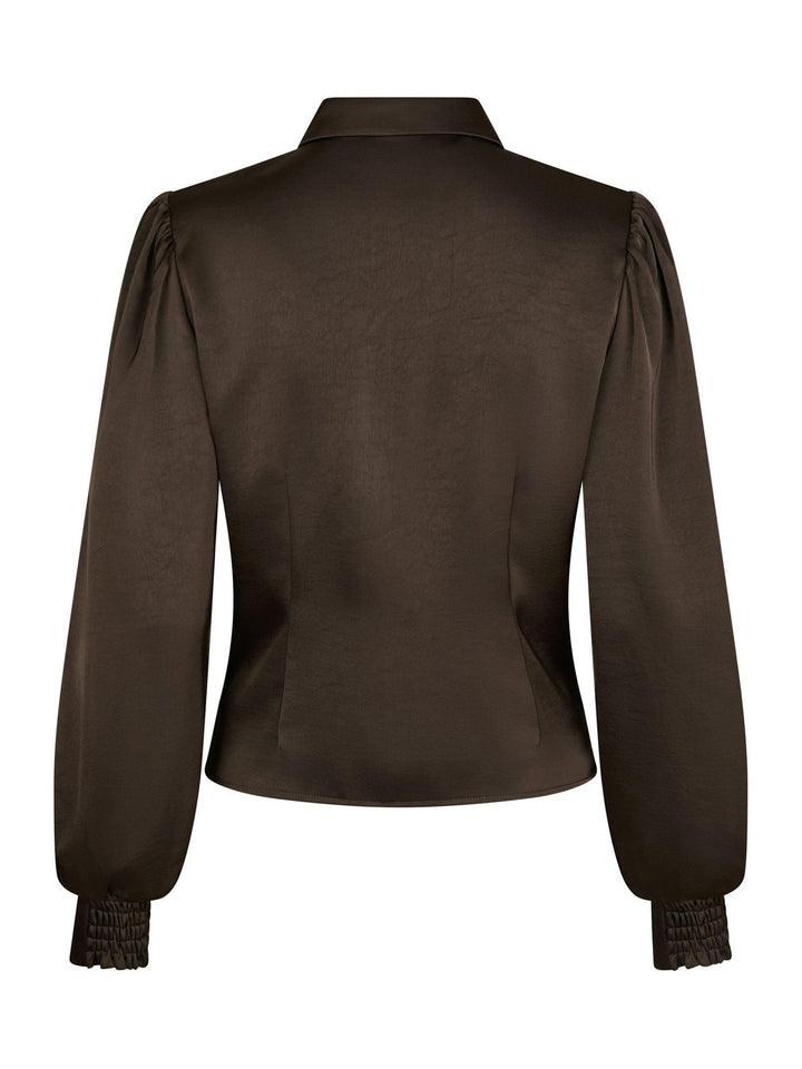 Fransala Heavy Sateen Shirt Dark Brown