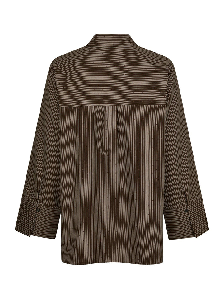 Dita Striped Line Shirt Dark Brown
