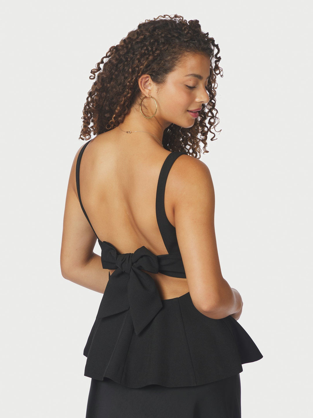 Agape Structure Tie Top Black