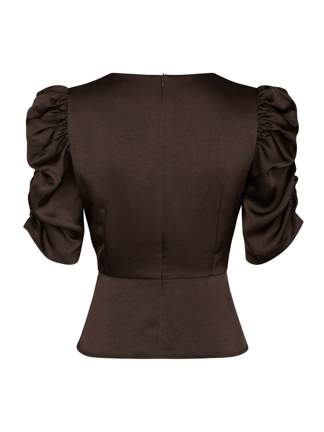 Benua Heavy Sateen Blouse Dark Brown