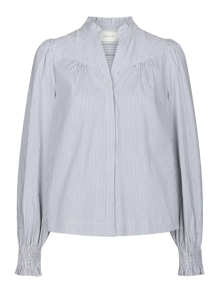 Astrida Stripe Stone Blouse White